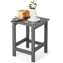 Costway Grey Square HDPE Outdoor Side Table - Size: 50 x 40 x 10cm - Wilko - thumbnail 3