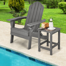 Costway Grey Square HDPE Outdoor Side Table - Size: 50 x 40 x 10cm - Wilko - thumbnail 4