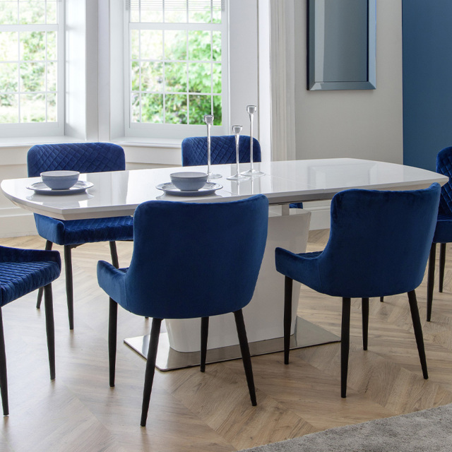 Julian Bowen Como 6 Seater High Gloss Extending Dining Table White - Wilko - image 1
