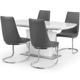 Julian Bowen Como 6 Seater High Gloss Extending Dining Table White - Wilko - thumbnail 5