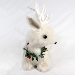Shatchi White Lying Deer Tabletop Christmas Decoration 25cm - Size: 25 x 12 x 1.2cm - Wilko - thumbnail 4