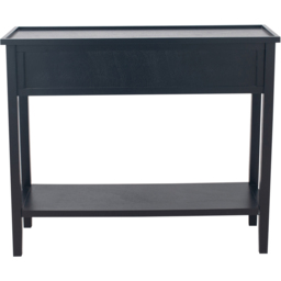 Pacific Lifestyle Chelmsford 2 Drawer Single Shelf Satin Black Pine Wood Console Table - Size: 75 x 90 x 33cm - Wilko - thumbnail 4