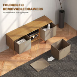 HOMCOM 2 Drawer 2 Shelf Brown TV Cabinet - Size: 46.5 cm x 29.0 cm x 110.0 cmcm - Wilko - thumbnail 6