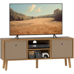 HOMCOM 2 Drawer 2 Shelf Brown TV Cabinet - Size: 46.5 cm x 29.0 cm x 110.0 cmcm - Wilko - thumbnail 3