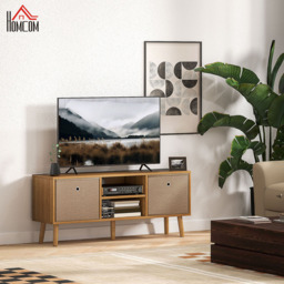 HOMCOM 2 Drawer 2 Shelf Brown TV Cabinet - Size: 46.5 cm x 29.0 cm x 110.0 cmcm - Wilko - thumbnail 5