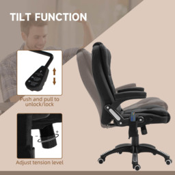 Portland Black Linen Swivel Massage Recliner Office Chair - Size: 67 x 74 x 116cm - Wilko - thumbnail 6