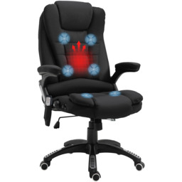 Portland Black Linen Swivel Massage Recliner Office Chair - Size: 67 x 74 x 116cm - Wilko - thumbnail 3