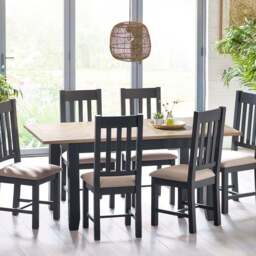 Julian Bowen Bordeaux 6 Seater Extending Dining Table Dark Grey - Wilko