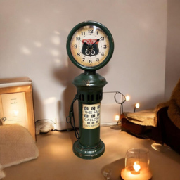 Acacia Home Black Table Clock 37cm - Size: 37 x 12 x 10cm - Green - Wilko - thumbnail 3