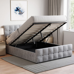 VIDA DESIGNS Valentina King Size Silver Crushed Velvet Ottoman Bed - Wilko - thumbnail 6