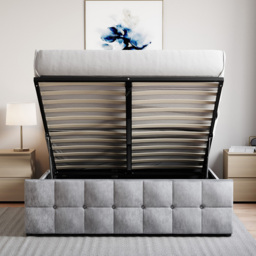 VIDA DESIGNS Valentina King Size Silver Crushed Velvet Ottoman Bed - Wilko - thumbnail 7