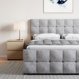 VIDA DESIGNS Valentina King Size Silver Crushed Velvet Ottoman Bed - Wilko - thumbnail 4