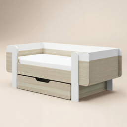 Flair Alfie Toddler White and Oak Wooden Bed with Storage - Size: 60.4 x 78.6 x 152.2cm - Wilko - thumbnail 3
