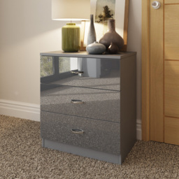 FWStyle Chilton 3 Drawer Grey Gloss Chest of Drawers - Wilko - thumbnail 6