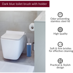Innoteck Essentials Blue Pedal Dustbin and Toilet Brush with Holder Set - Size: 26 x 16.8 x 16.8cm - Wilko - thumbnail 4