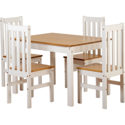 Seconique Ludlow 4 Seater Dining Set White and Oak - Wilko - thumbnail 3