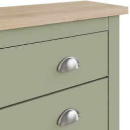 GFW Lancaster 2 Door Single Drawer Sage Green Shoe Cabinet - Wilko - thumbnail 7