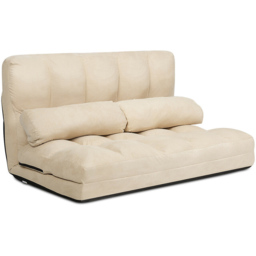Costway Beige 2 in 1 Folding Floor Sofa Bed with 2 Pillows - Size: 2 Seater - Cream - Wilko - thumbnail 3