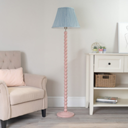 ValueLights Bobbins Blue Stripe Shade Rose Pink LED Floor Lamp - Size: 149 x 40 x 40cm - Wilko - thumbnail 6
