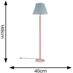 ValueLights Bobbins Blue Stripe Shade Rose Pink LED Floor Lamp - Size: 149 x 40 x 40cm - Wilko - thumbnail 7