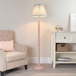 ValueLights Bobbins Blue Stripe Shade Rose Pink LED Floor Lamp - Size: 149 x 40 x 40cm - Wilko - thumbnail 3