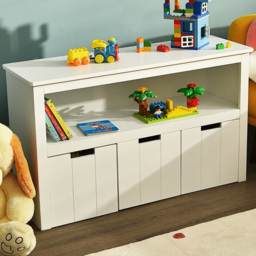 Costway 3 Drawer Single Shelf White Kids Storage Cabinet - Size: 115 x 44 x 17cm - Multi - Wilko
