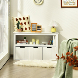 Costway 3 Drawer Single Shelf White Kids Storage Cabinet - Size: 115 x 44 x 17cm - Multi - Wilko - thumbnail 7