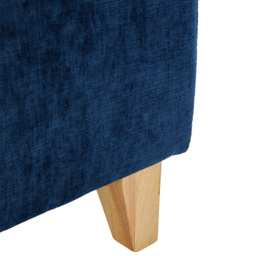 Living and Home Blue Chenille Upholstered Storage Ottoman - Size: 36 x 71 x 37cm - Wilko - thumbnail 6