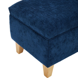 Living and Home Blue Chenille Upholstered Storage Ottoman - Size: 36 x 71 x 37cm - Wilko - thumbnail 5