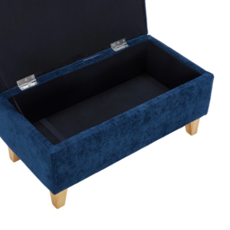 Living and Home Blue Chenille Upholstered Storage Ottoman - Size: 36 x 71 x 37cm - Wilko - thumbnail 7