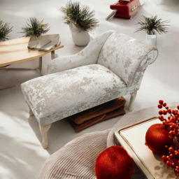Acacia Home Chaise Cream Crushed Velvet Mini Longue - Size: Single - Wilko - thumbnail 4