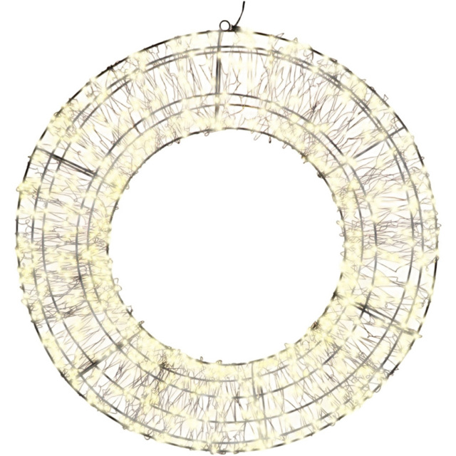 Xmas Haus Warm White LED Black Frame Wreath 38cm - Wilko - image 1