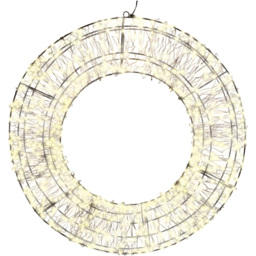Xmas Haus Warm White LED Black Frame Wreath 38cm - Wilko - thumbnail 1