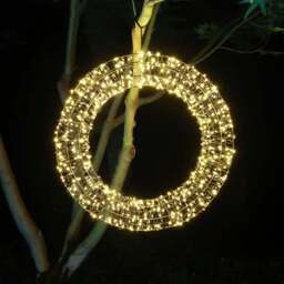 Xmas Haus Warm White LED Black Frame Wreath 38cm - Wilko - thumbnail 3