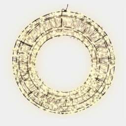 Xmas Haus Warm White LED Black Frame Wreath 38cm - Wilko - thumbnail 4