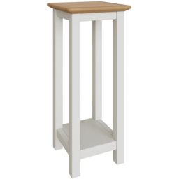 FWStyle Taberno Single Shelf White Linen and Oak Side Table - Size: 55 x 27 x 24cm - Wilko - thumbnail 3