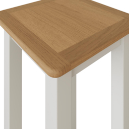 FWStyle Taberno Single Shelf White Linen and Oak Side Table - Size: 55 x 27 x 24cm - Wilko - thumbnail 5
