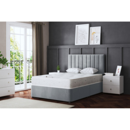 DS Living Amelia Small Double Silver Upholstered Panel Divan Bed - Wilko - thumbnail 6