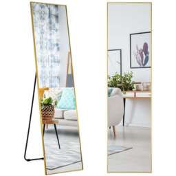 Costway Golden Shatter Proof Full Length Mirror - Size: 160 x 40cm - Wilko - thumbnail 1
