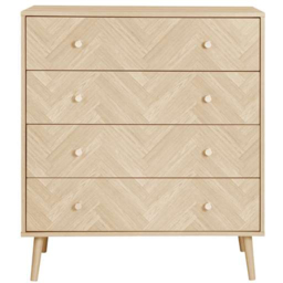 Birlea Herringford 4 Drawer Oak Chest of Drawers - Brown - Wilko - thumbnail 4