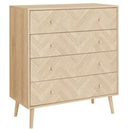 Birlea Herringford 4 Drawer Oak Chest of Drawers - Brown - Wilko - thumbnail 3