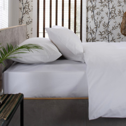 The Lyndon Company Double White Fitted Bed Sheet - Wilko - thumbnail 1