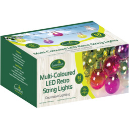 Gardenkraft Multicolour 50 Retro Party String Light - Size: 31 x 19.5 x 13cm - Wilko - thumbnail 3
