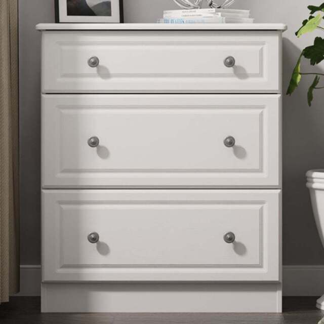 Crowndale Pembroke 3 Drawer Grey Ash Deep Chest of Drawers Ready Assembled - Wilko - image 1