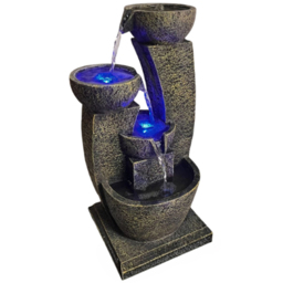 Tranquillity Medium Aztec LED Water Feature - Size: 53 x 24 x 21cm - Grey - Wilko