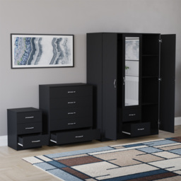 Vida Designs Riano Black 3 Piece Bedroom Furniture Set - Wilko - thumbnail 5