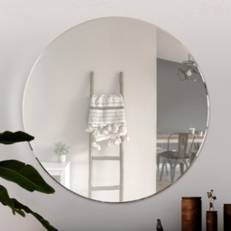 Classic Bevelled All Glass Mirror 100 x 100cm - Black - MirrorOutlet - Wilko - thumbnail 3