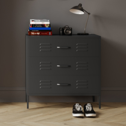 LPD Home Caleb 3 Drawer Black Chest of Drawers - Wilko - thumbnail 7