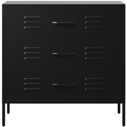 LPD Home Caleb 3 Drawer Black Chest of Drawers - Wilko - thumbnail 3