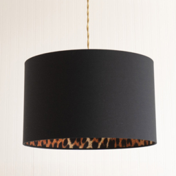ValueLights Oasis Black Large Drum Shade with Leopard Inner - Size: 25 x 41 x 41cm - Wilko - thumbnail 5